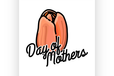 Color vintage mothers day emblem