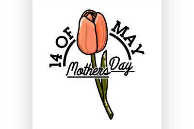 Color vintage mothers day emblem