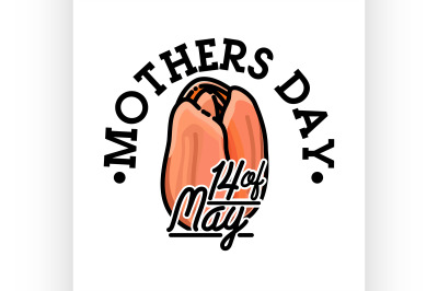 Color vintage mothers day emblem