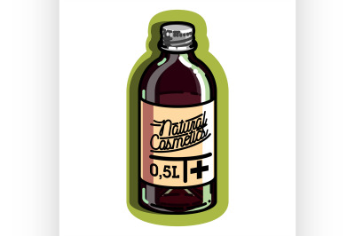 Color vintage natural cosmetics emblem