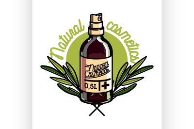 Color vintage natural cosmetics emblem