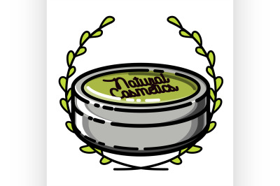 Color vintage natural cosmetics emblem