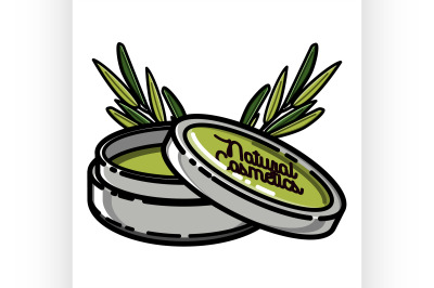 Color vintage natural cosmetics emblem