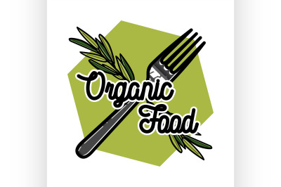 Color vintage organic food emblem