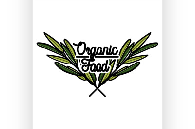 Color vintage organic food emblem