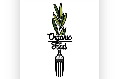 Color vintage organic food emblem