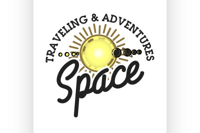 Color vintage space emblem