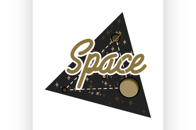 Color vintage space emblem