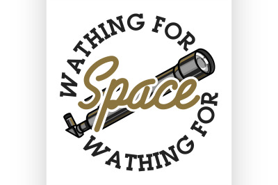 Color vintage space emblem