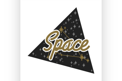 Color vintage space emblem