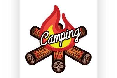 Color vintage summer camp emblem