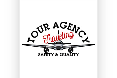 Color vintage tour agency emblem