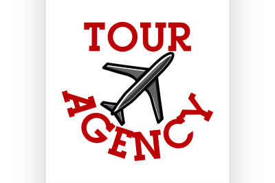 Color vintage tour agency emblem