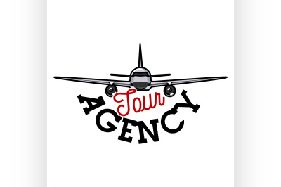 Color vintage tour agency emblem