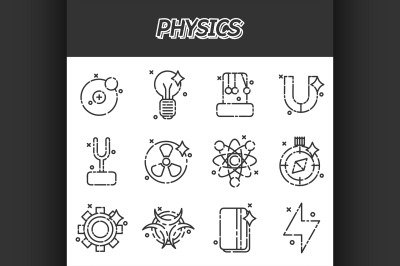 Physics icons set