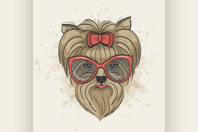 Vector color sketch of elegant dog