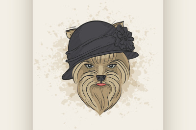 Vector color sketch of elegant dog