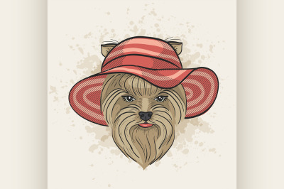 Vector color sketch of elegant dog