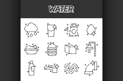 Water icon set