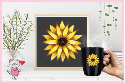 Sunflower Clipart Watercolor