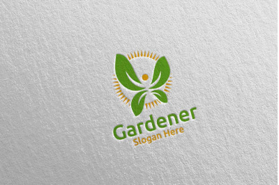 Herb Botanical Gardener Logo Design 2