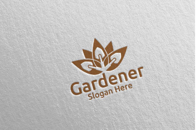 Scoop Botanical Gardener Logo Design 12