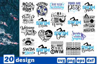 20 SWIMMING QUOTES svg bundle,&nbsp;swimming cricut svg