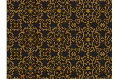 Pattern Gold Icon Jasmine Flowers