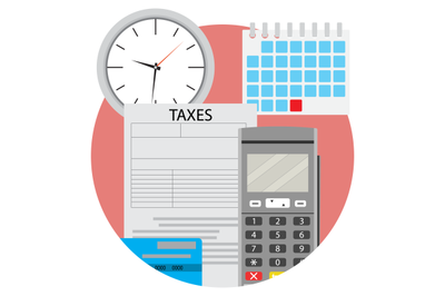 Day of payment taxes icon app flat