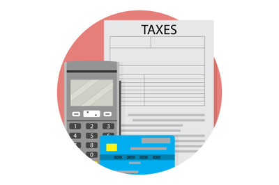 Remote taxation icon app flat