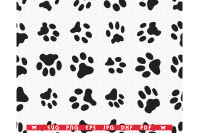 SVG Cat Paw Footprint&2C; Seamless pattern digital clipart