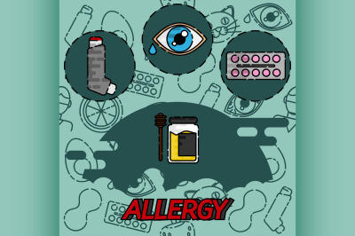 Allergy flat concept icons