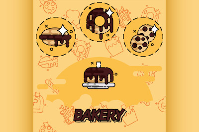 Bakery flat concept icons