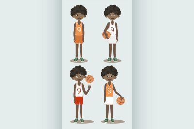 Basketball players set