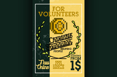 Color vintage charitable foundation banner