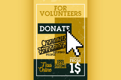 Color vintage charitable foundation banner