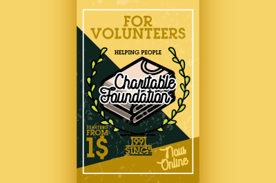 Color vintage charitable foundation banner