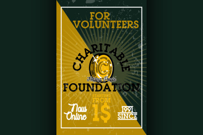 Color vintage charitable foundation banner