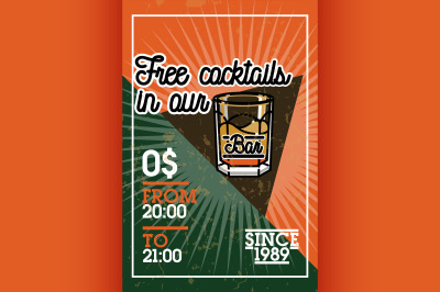 Color vintage bar banner