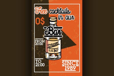 Color vintage bar banner