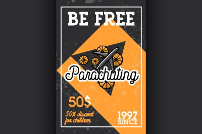 Color vintage parachuting banner