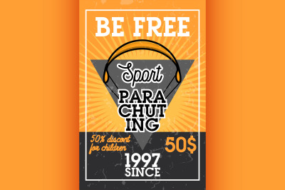 Color vintage parachuting banner