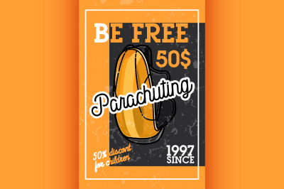 Color vintage parachuting banner