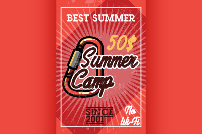 Color vintage summer camp banner