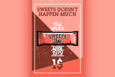 Color vintage sweets shop banner