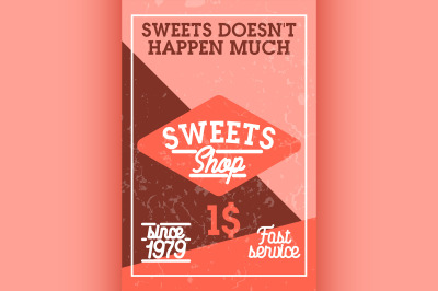 Color vintage sweets shop banner