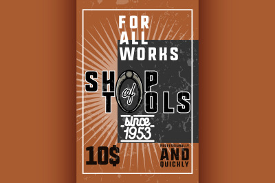 Color vintage tools shop banner