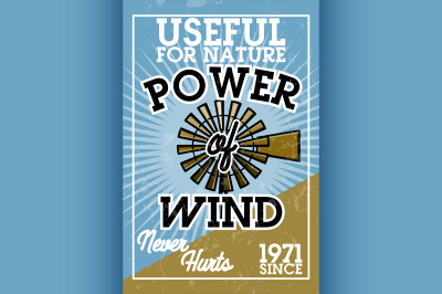 Color vintage wind power banner