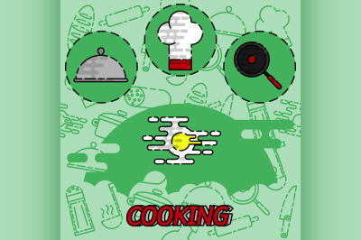 Cooking flat concept icons