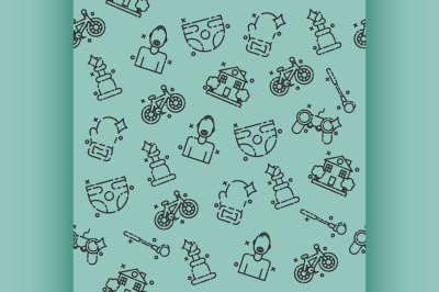 Fatherhood icons set pattern